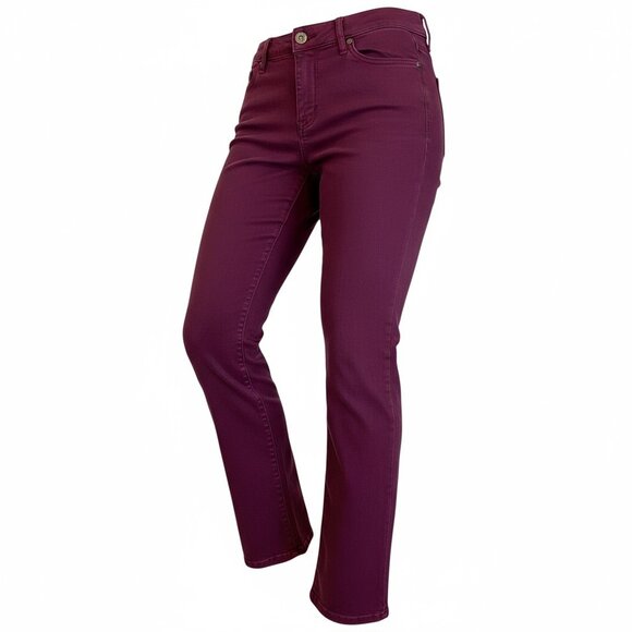 Women’s Code Bleu Chelsea Classic Straight Jeans Sz 8 Burgundy/Maroon Red #330L - Picture 4 of 13